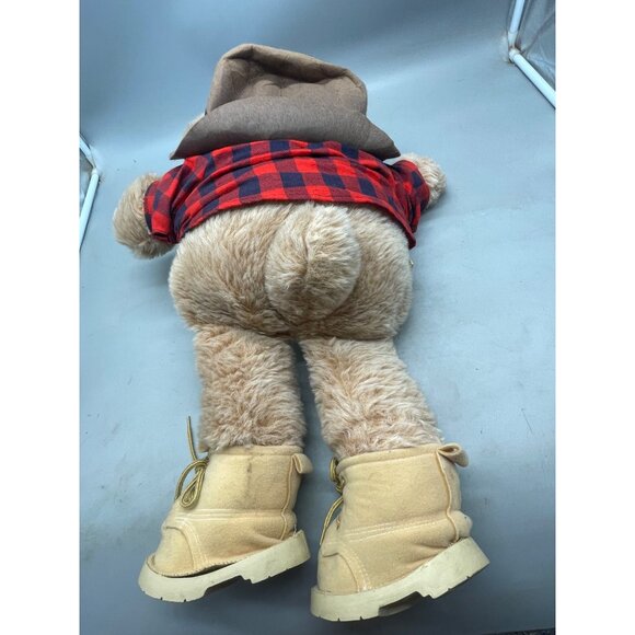 Vintage 1983 Xavier Roberts Original Farrell Furskin Plush Bear 22" plaid bow ti - Picture 11 of 11